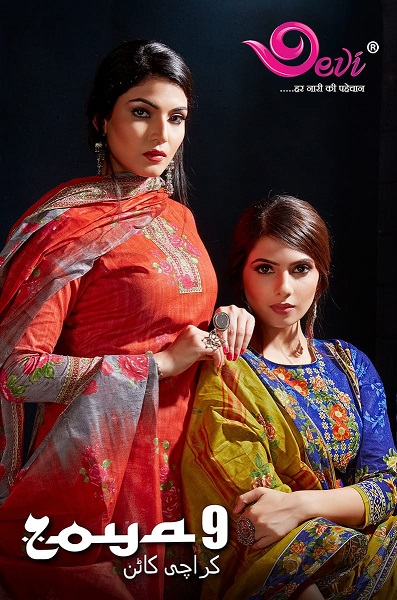 Devi Zoya Vol-9 Series 9001-9012 Pure Cotton Printed Suit