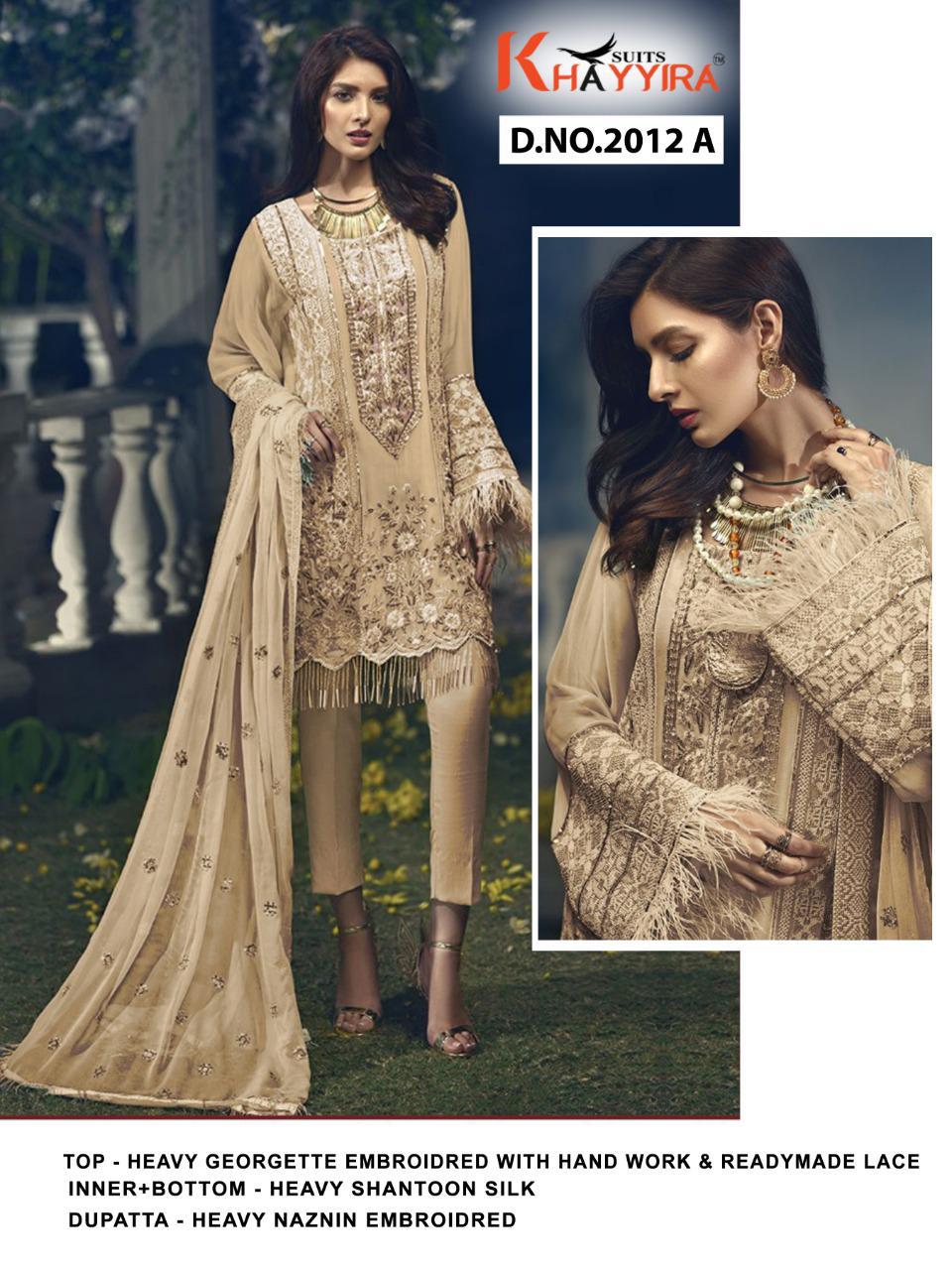 Khayyira Suits Cross Stitch Dn-2012 Designer Fancy Suit