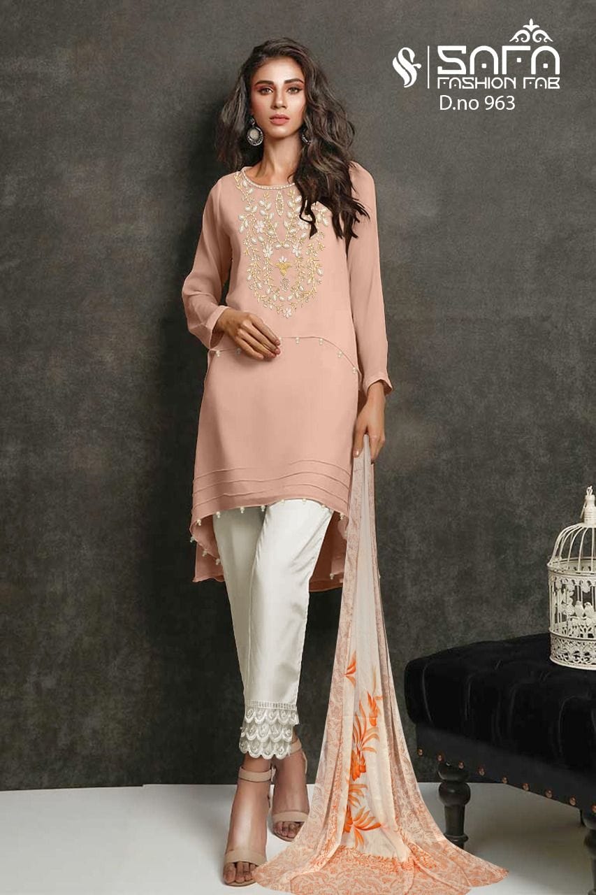 Safa Fashion Sf-963 Designer Pure Georgette Suit