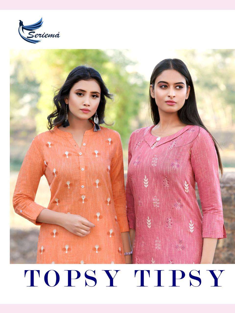 Seriema Topsy Tipsy Cotton Work Beautiful Short Top Collection