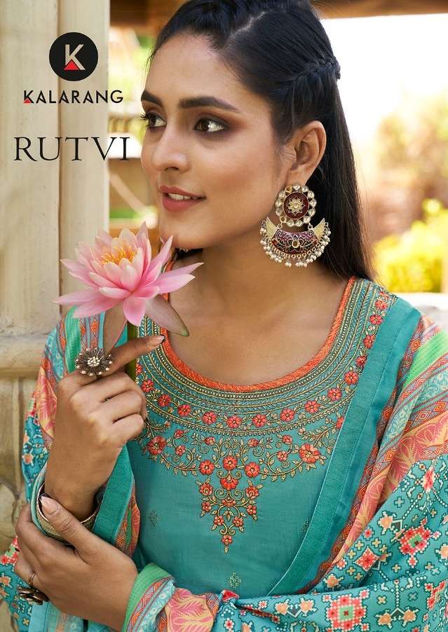 Kalarang Rutvi Series 3031-3034 Jam Silk Cotton Suits