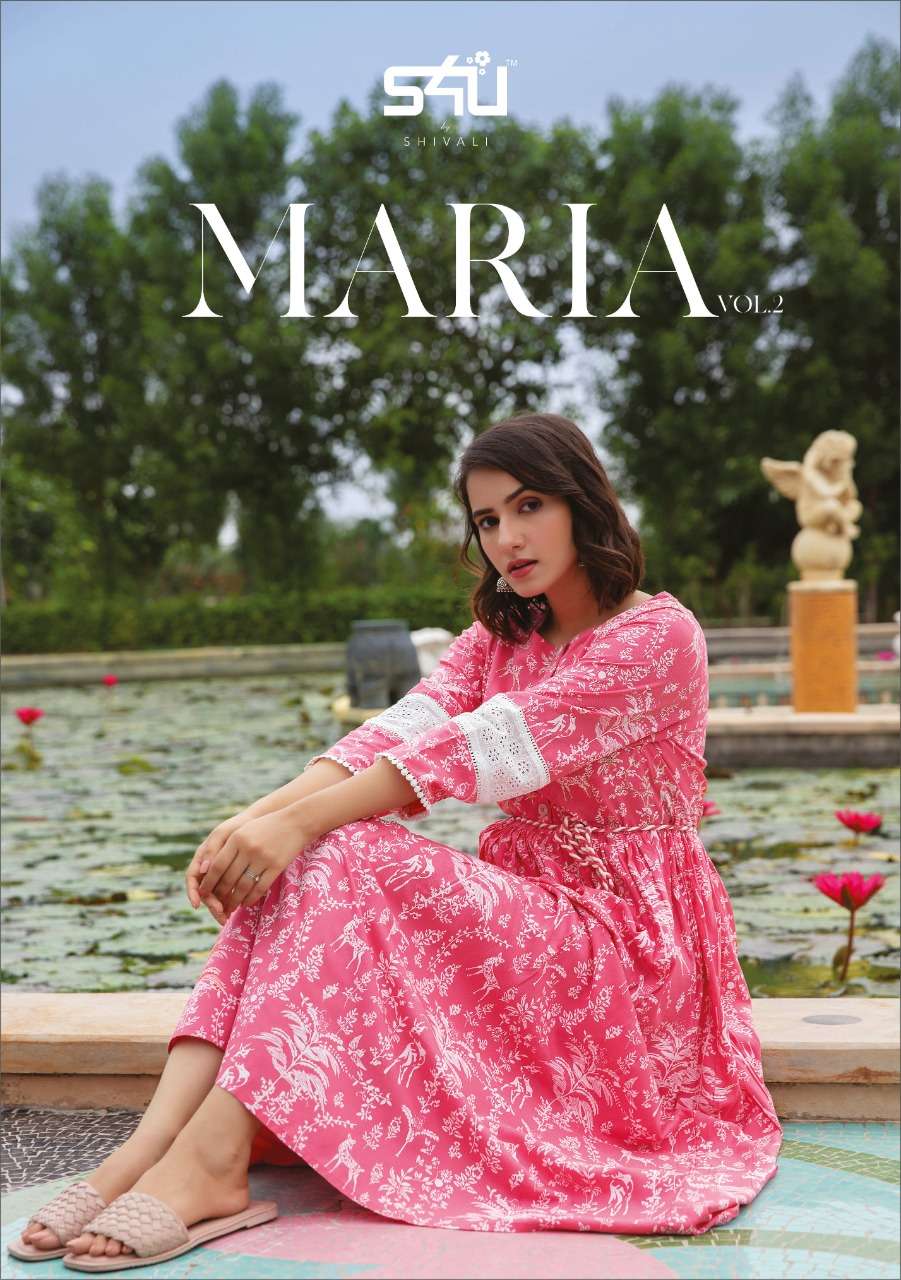 S4u Maria Vol 2 Rayon Long Midi Dresses Supplier In Surat