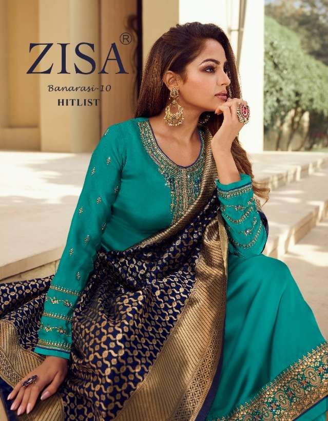 Meera Zisa Banarasi 10 Hitlist Satin Georgette Embroidery Suits