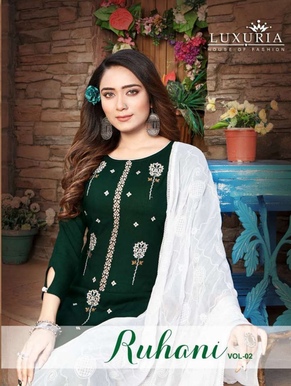 Ruhani Vol 2 By Luxuria Rayon Slub Kurti With Dupatta Collection