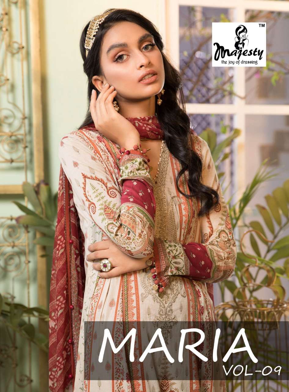 Majesty Maria B Vol-9 Series 9001-9008 Cotton Pakistani Suit