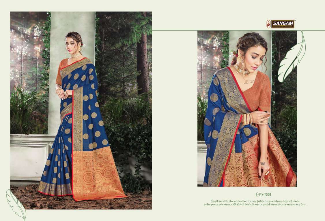 Sangam Prints Karmala Handloom Silk Zari Weaving Saris Wholesaler