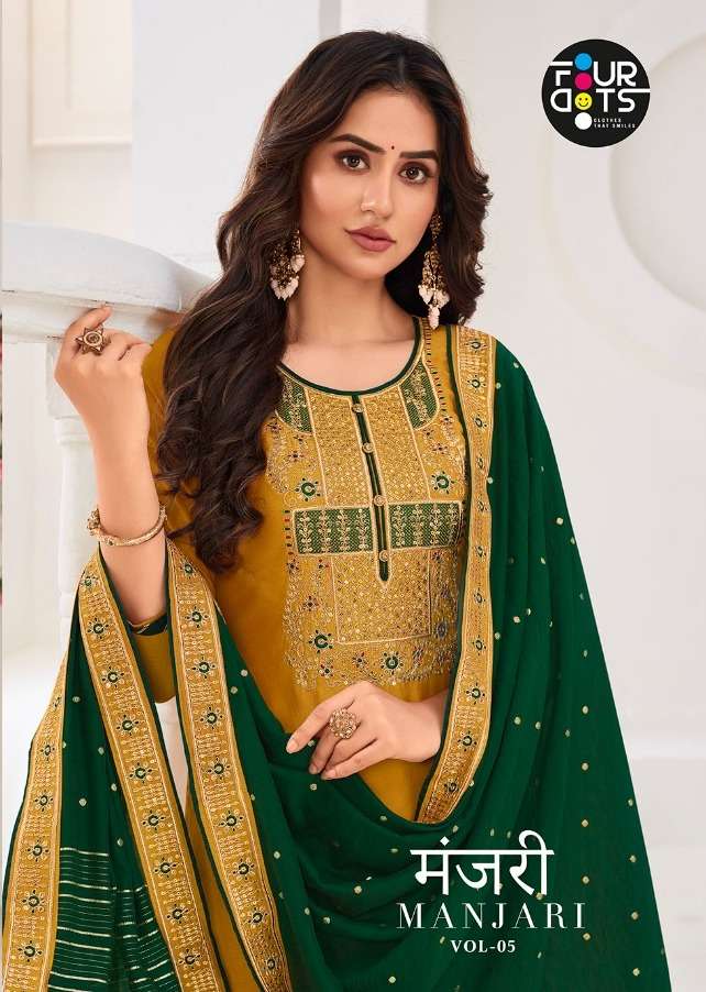 Fourdots Manjari Vol 5 Silk Embroidery Designer Salwar Kameez