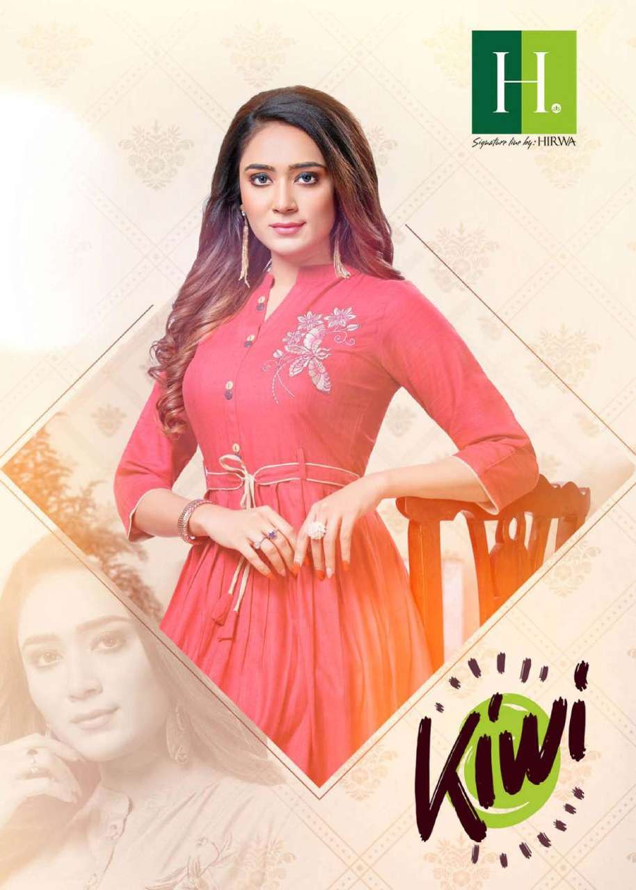 Hirwa Present Kiwi Rayon Anarkali Fancy Designer Kurtis