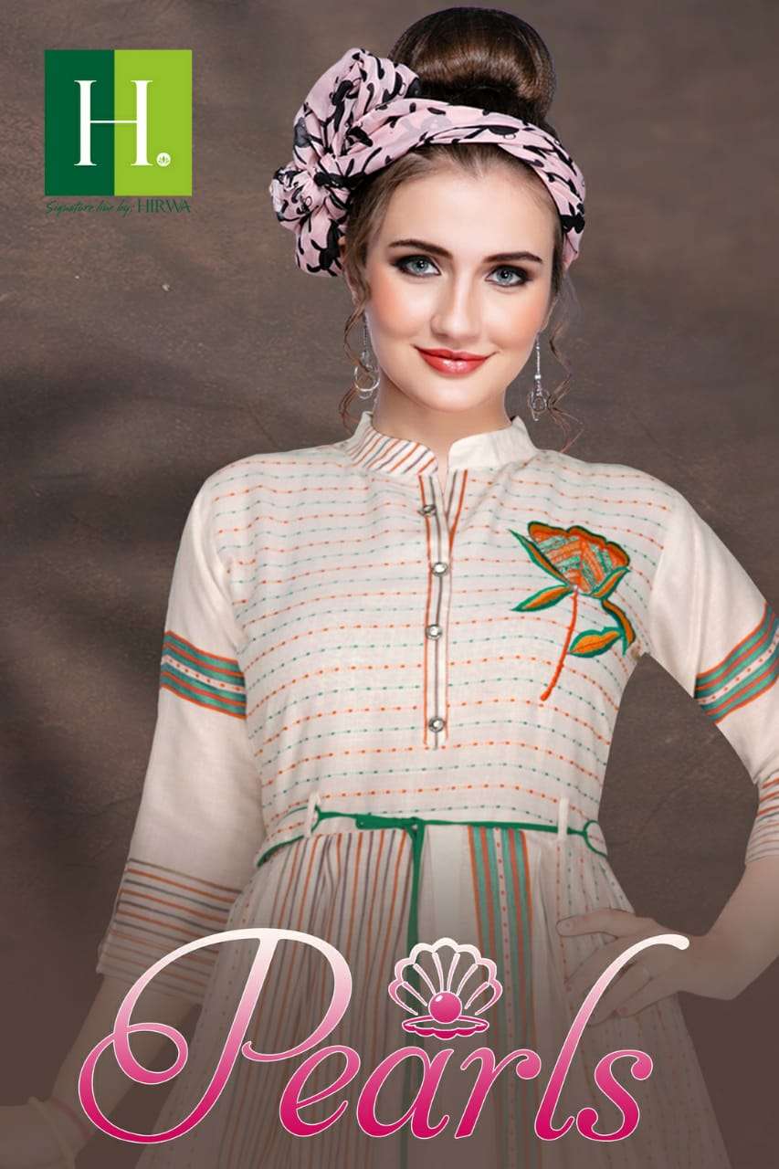 Hirwa Pearls Series 101-108 Rayon Long Kurta Collection