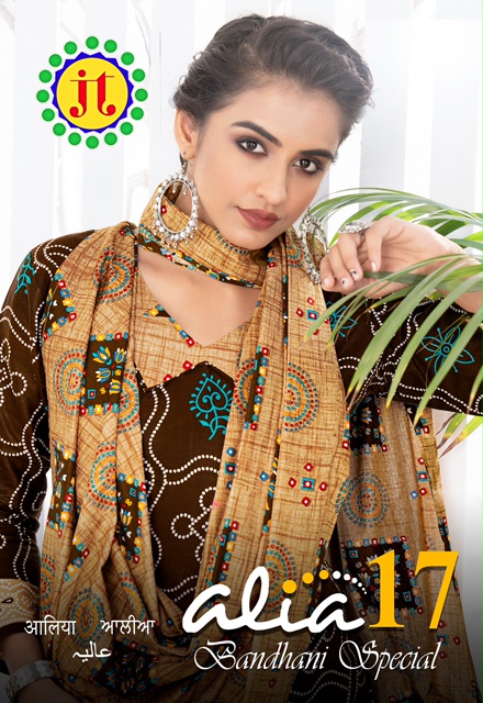 Jt Alia Vol-17 Series 17001-17012 Bandhani Special Pure Cotton Suit