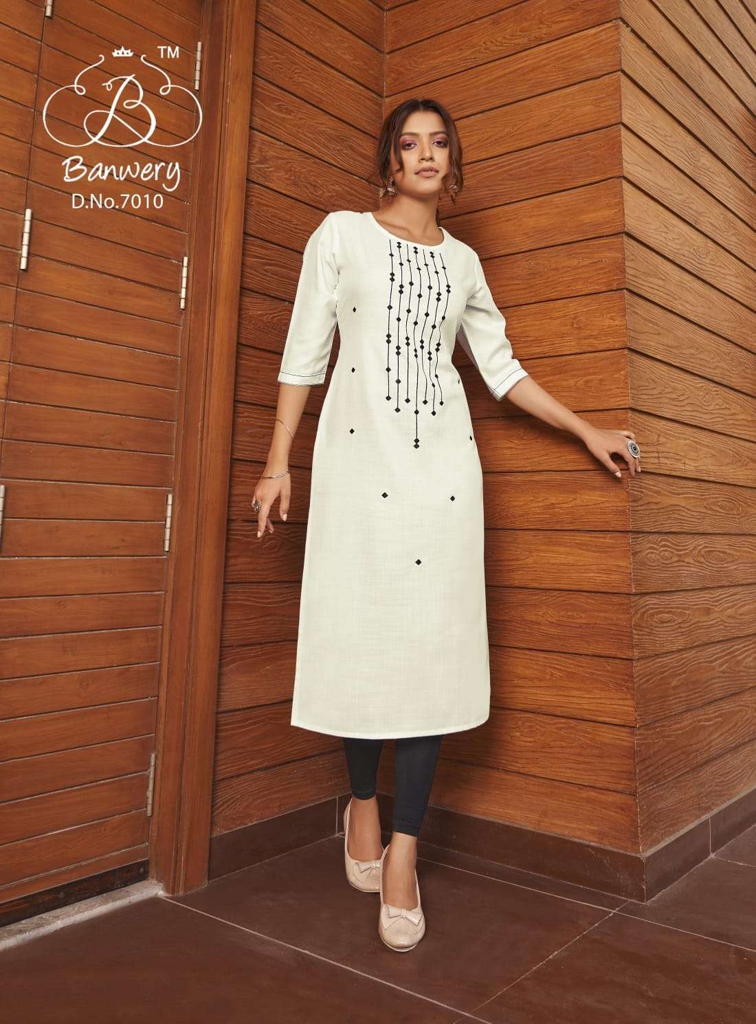 Banwery Blend Vol-7 Series 7001-7010 Cotton Work Kurtis