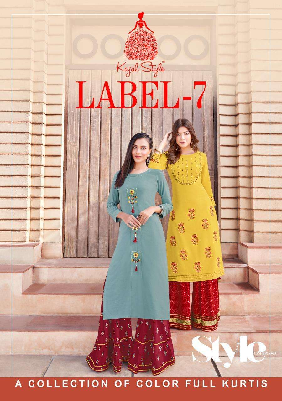 Kajal Fashion Label Vol-7 Series 7001-7010 Rayon Kurti With Plazzo
