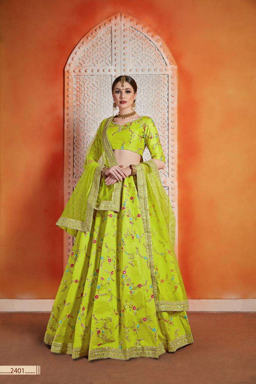 Arya Florals Vol-3 Series 2401-2407 Silk Bridal Lehenga