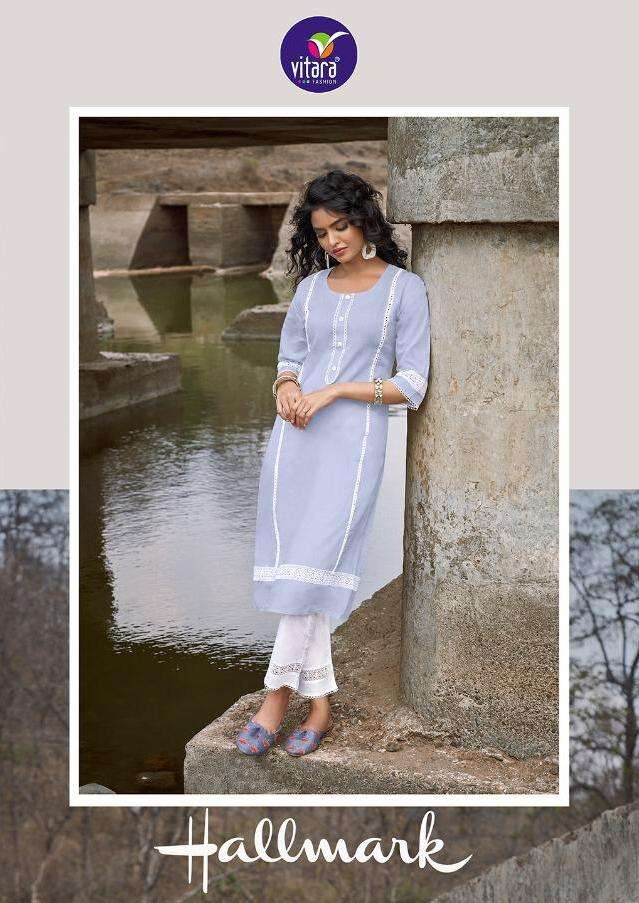 Vitara Present Hallmark Cambric Designer Kurti With Pant Collection