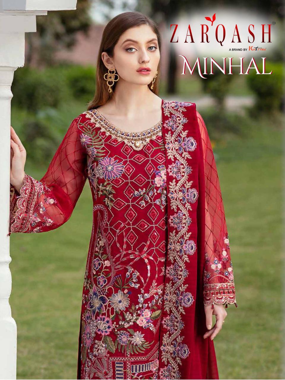 Khayyira Suits Zarqash Minhal Designer Faux Georgette Suit