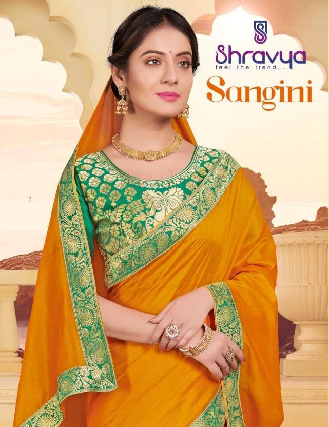 Shravya Sangini Silk Saree With Jacquard Border Concept