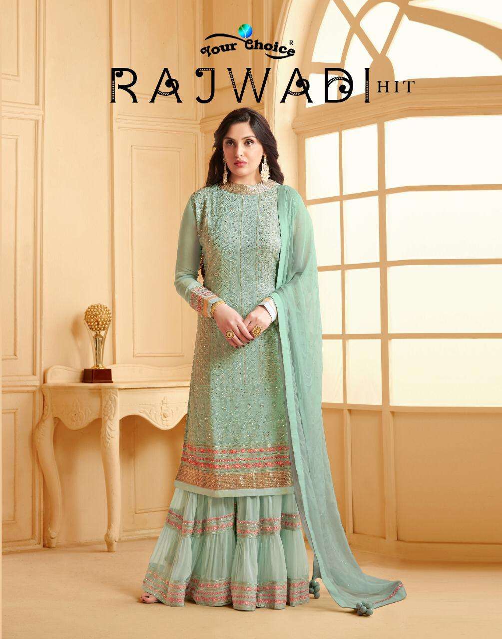 Your Choice Rajwadi Series 3441-3444 Georgette Lucknowi Sharara Suit