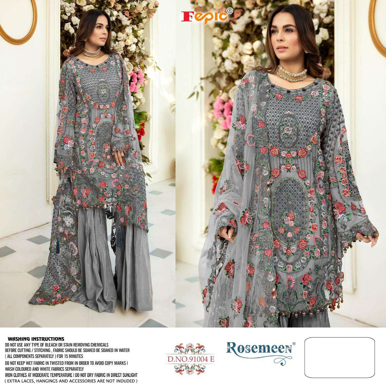 Fepic Rosemeen 91004 Net Embroidery Pakistani Suits