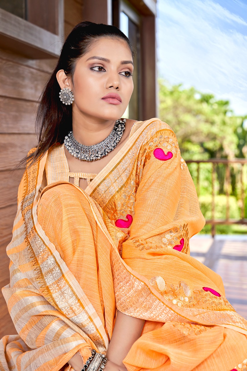 Andaz Designer Soft Linen Saree