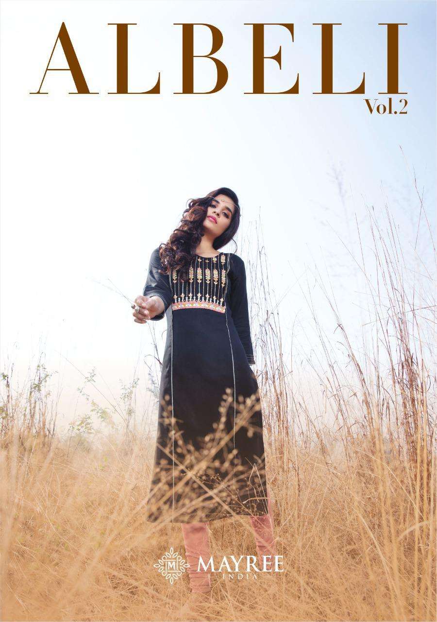 Mayree India Albeli Vol-2 Series 201-210 Slub Rayon Kurti