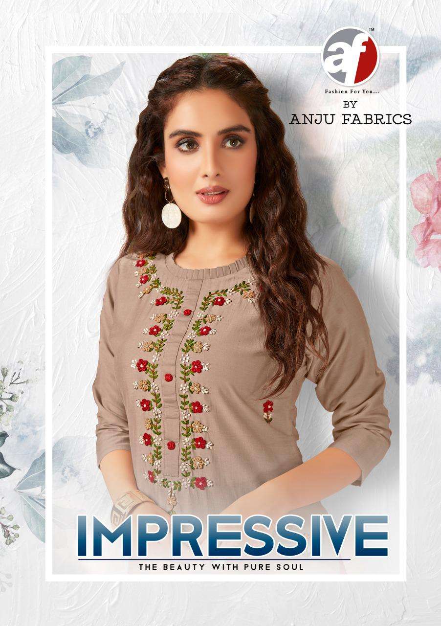Anju Fab Impressive Bember Silk Handwork Classy Kurti Catalogue