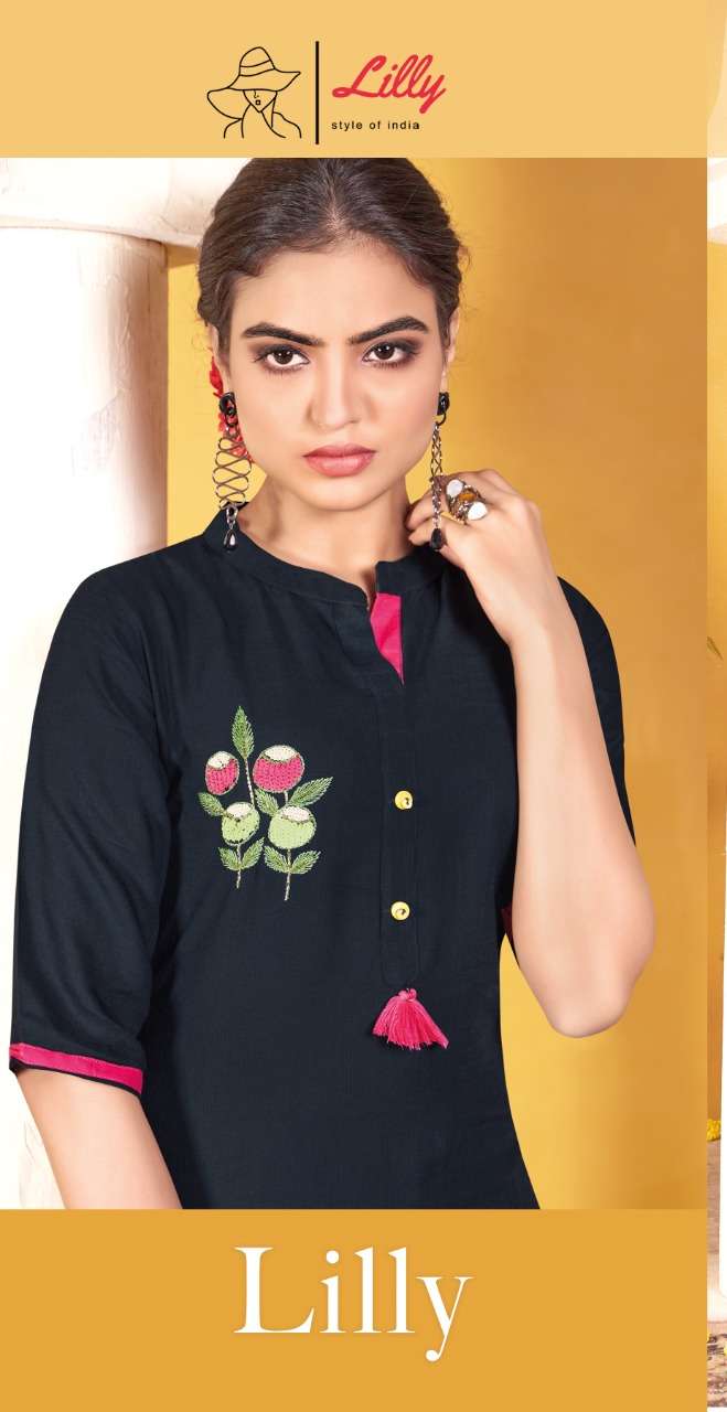 Lilly Present Lilly Rayon Kurti With Cotton Pant Pair Collection