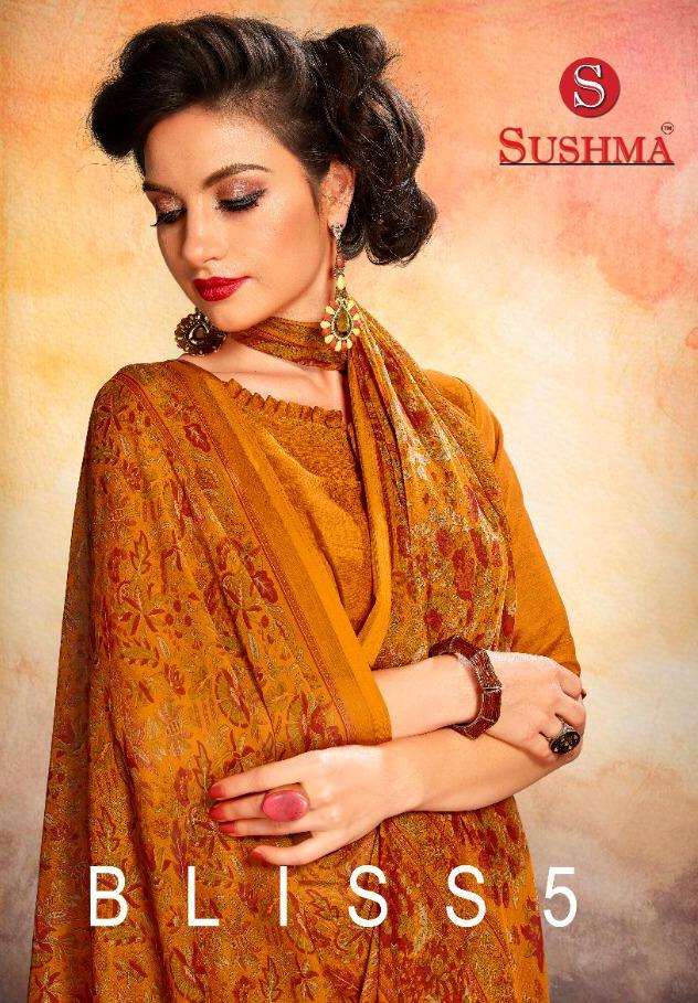 Sushma Bliss Vol 5 Chiffon Printed Fancy Saree Wholesaler