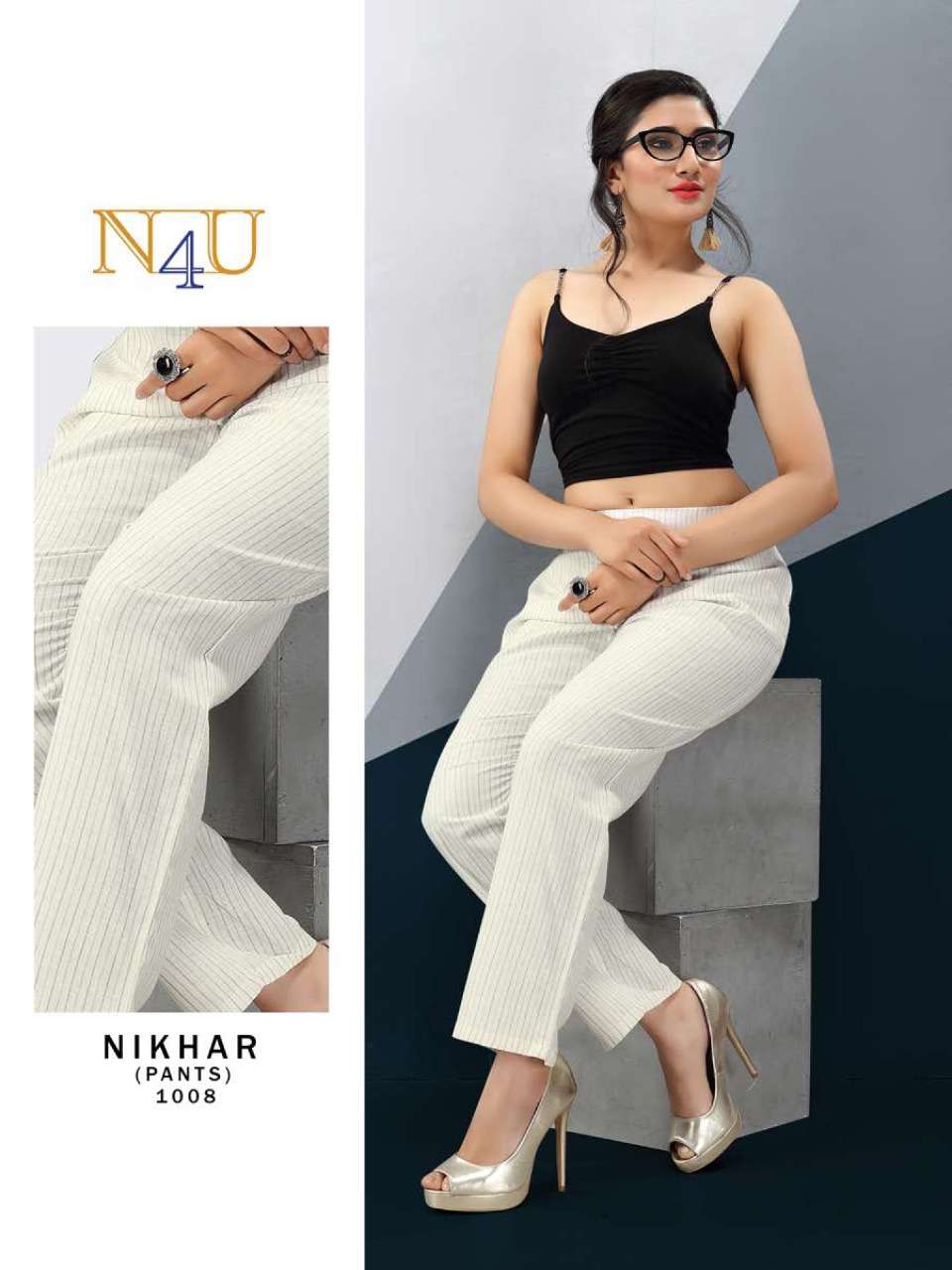 Nikhar Nx By Tunic House Linen Cotton White Pant Collection