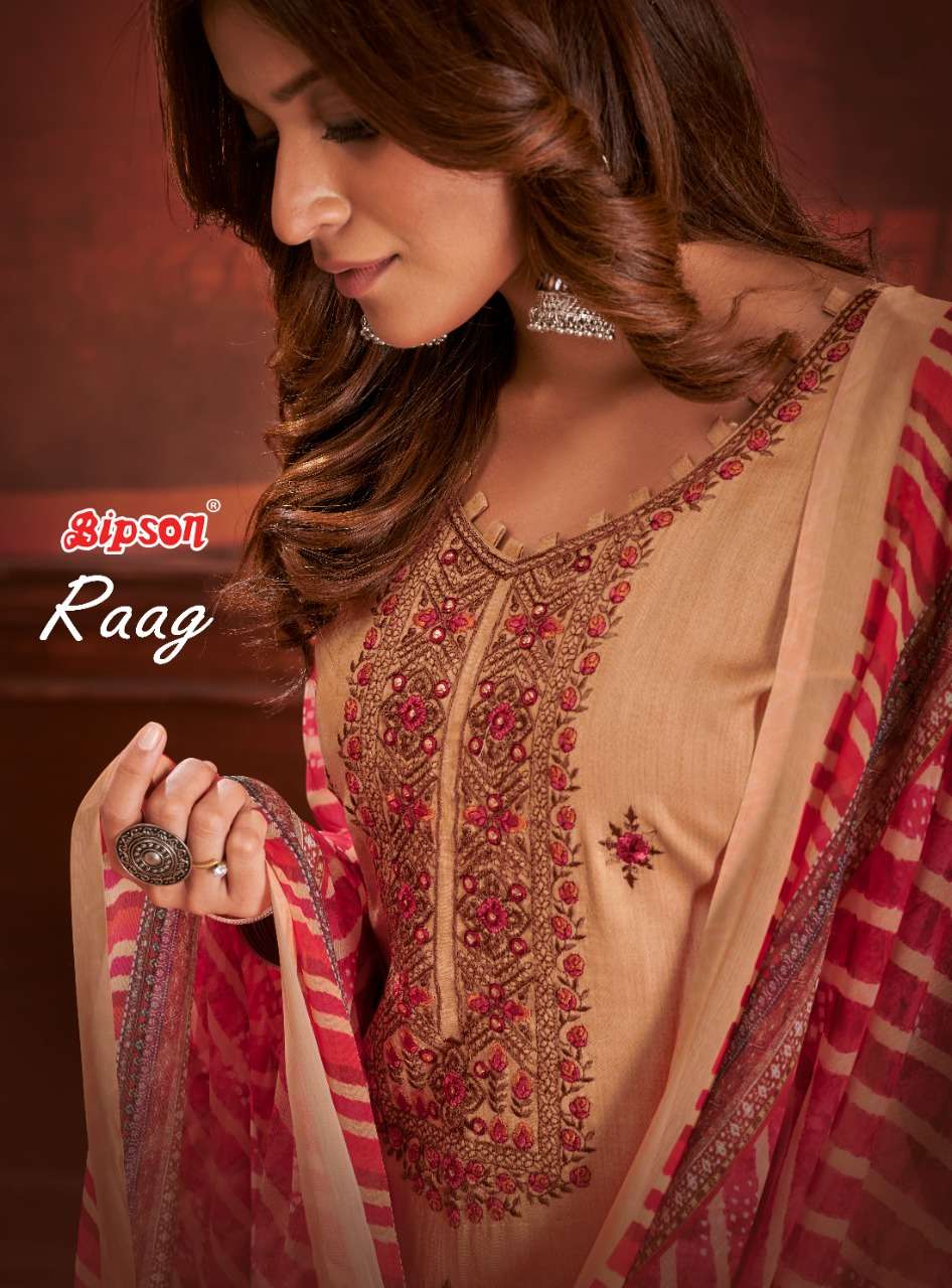 Bipson Raag Jam Satin Casual Wear Embroidery Suits