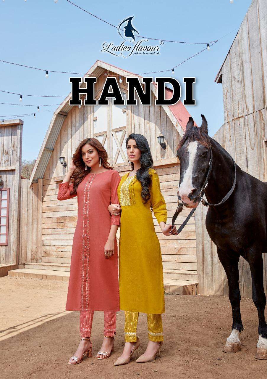 Ladies Flavour Handi Series 3001-3008 Cotton Embroidery Kurti With Bottom