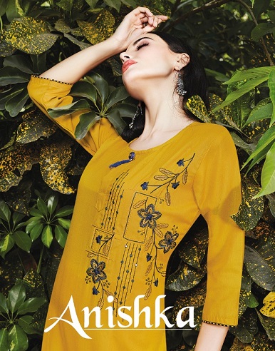 Panghat Nx Anishka 100% Cotton Slub With Placement Embroidery Kurti