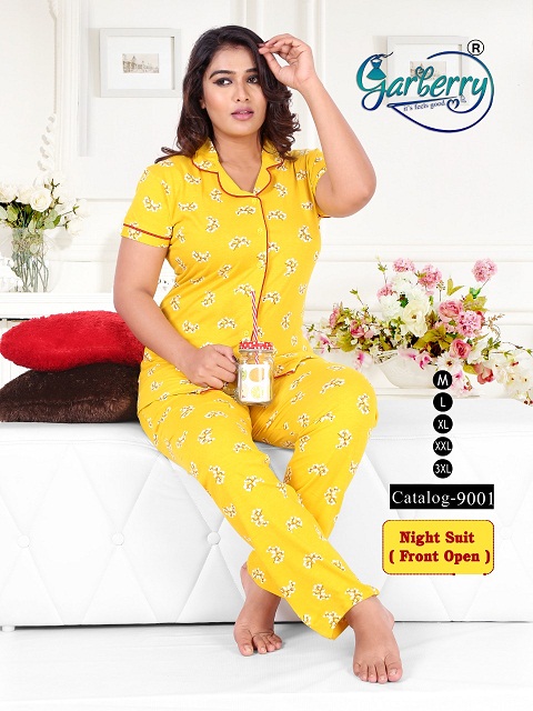 Garberry Night Suit 9001 Pure Cotton Stretchable Night Suit