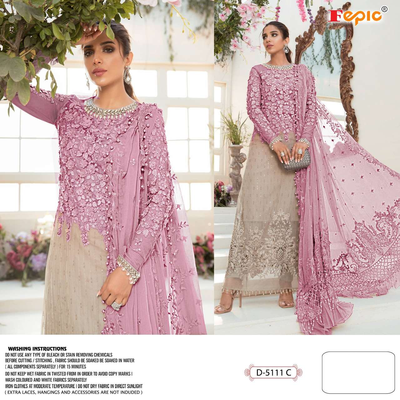 Fepic Rosemeen D 5111 Net With Embroidery Pakistani Salwar Kameez