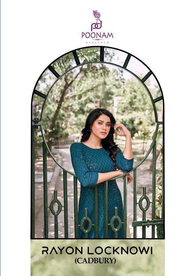 Poonam Rayon Lucknowi Series 201-204 Chikan Work Kurti