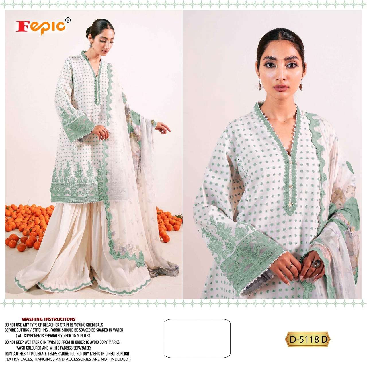 Fepic Rosemeen D 5118 Cotton Work Pakistani Dresses