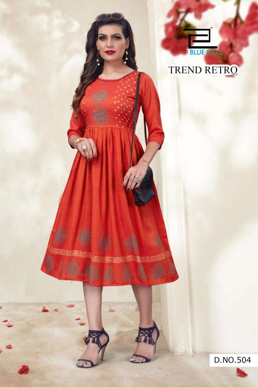 Trend Retro By Blue Hills Rayon Casual Wear Fancy Kurti