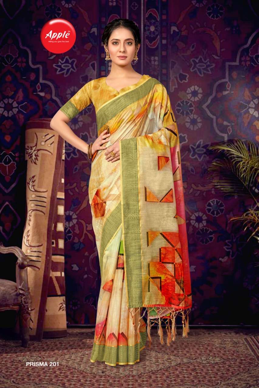 Prisma Vol 2 By Apple Cotton Digital Printed Fancy Saree