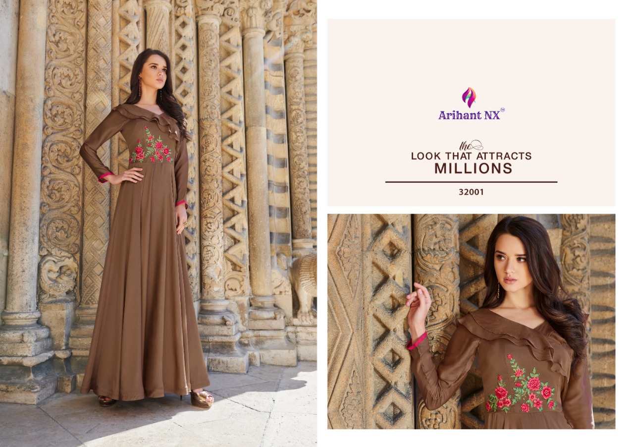Arihant Nx Florin 32001 Designer Silk Satin Gown