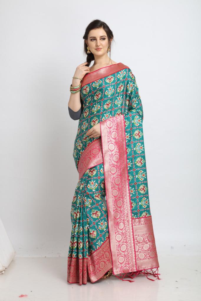 Pochampally Patola Designer Soft Silk Patola Saree