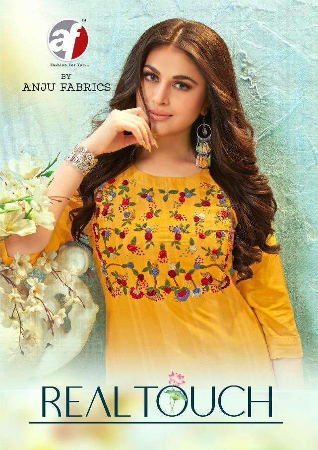Anju Fab Real Touch Viscose Rayon Handwork Kurti With Pant Collection