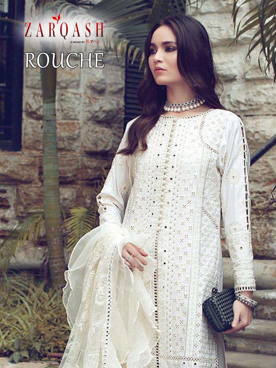 Rouche By Zarqash Lawn Cotton Pakistani Designer Dresses