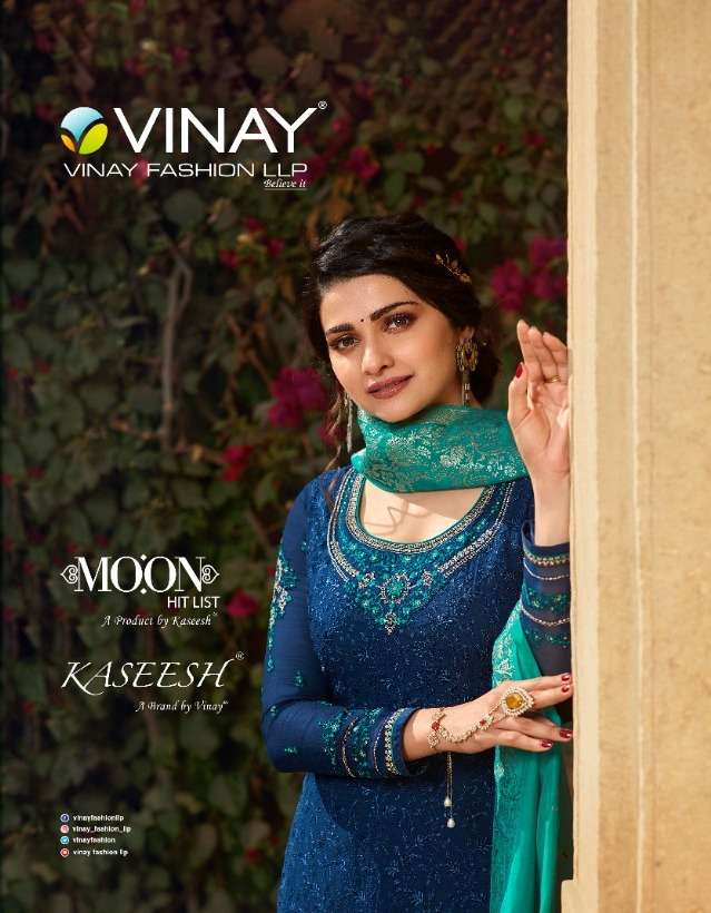 Vinay Moon Hitlist Georgette Embroidery Designer Fancy Suits