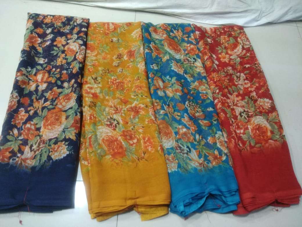 Weightless Printed Soft Casual Wear Ladies Saris Wholesale Clothing Store