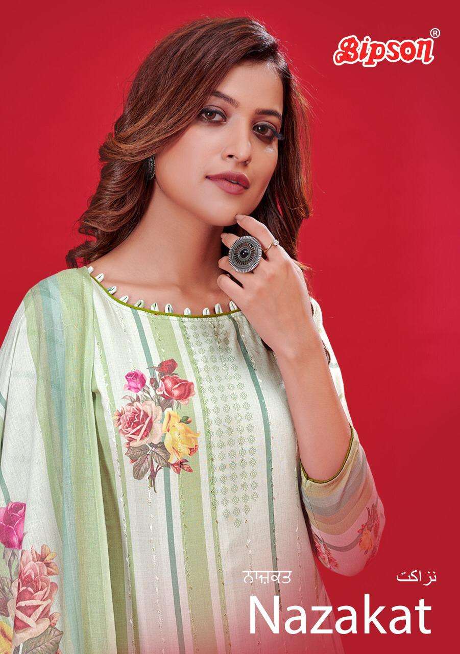 Nazakat Vol 3 By Bipson Cotton Lawn Casual Dress Materials