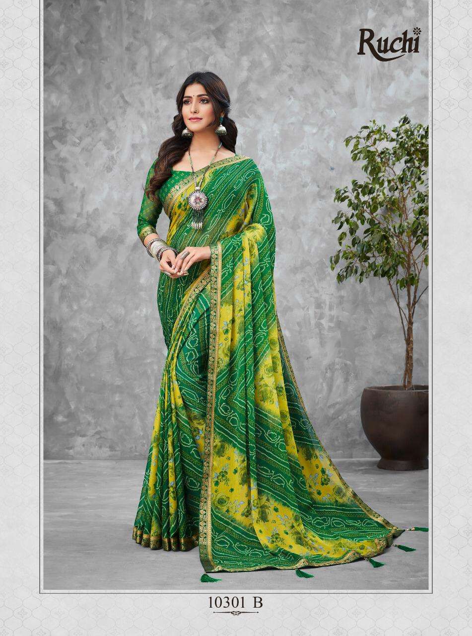 Ruchi Jalpari Series 10301-10306 Chiffon Printed Saree