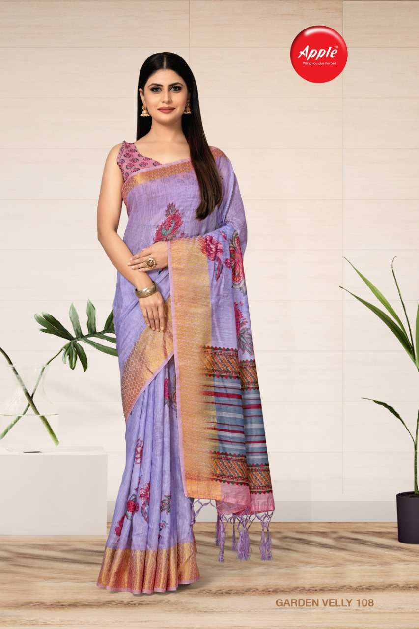 Apple Garden Velly Cotton Silk Printed Saree Wholesaler