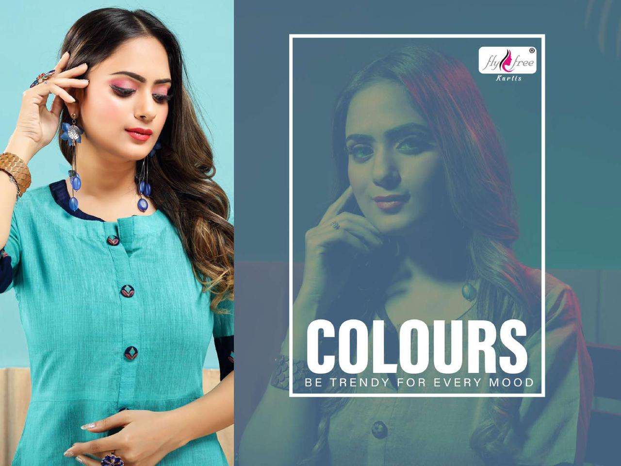 Colours By Fly Free Heavy Chanderi Silk And Rayon Kurti Catalog