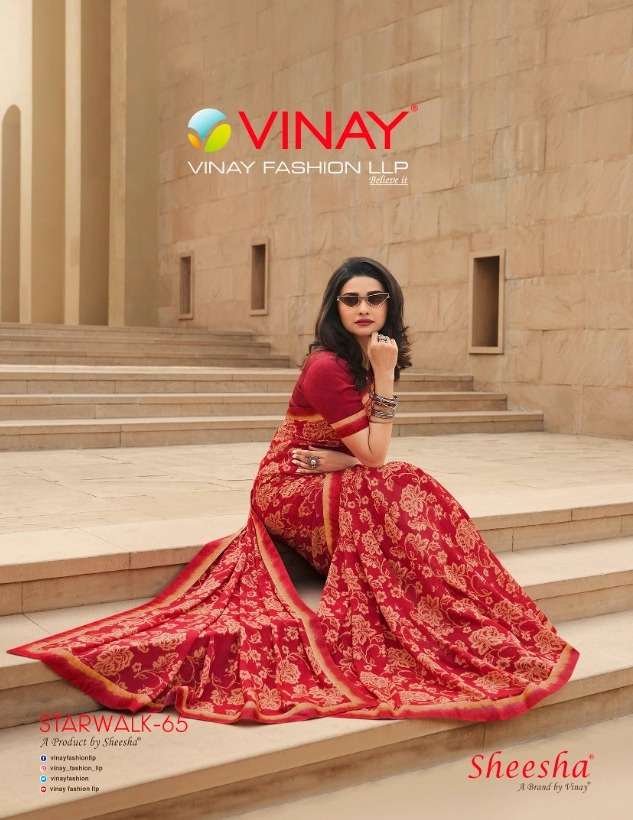 Starwalk Vol 65 By Vinay Printed Georgette Classy & Fancy Sarees