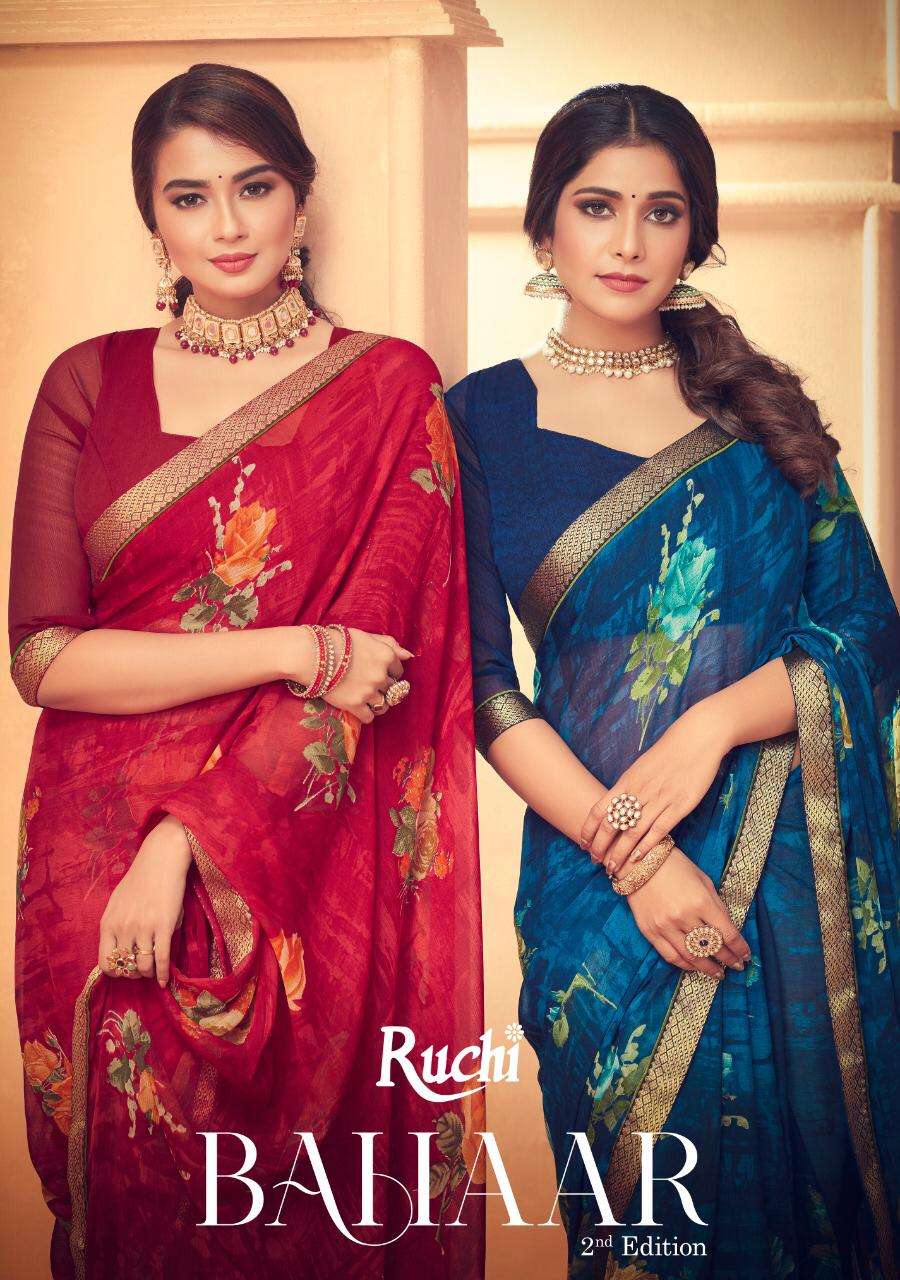 Bahaar 2nd Edition By Ruchi Chiffon Printed Beautiful Saree