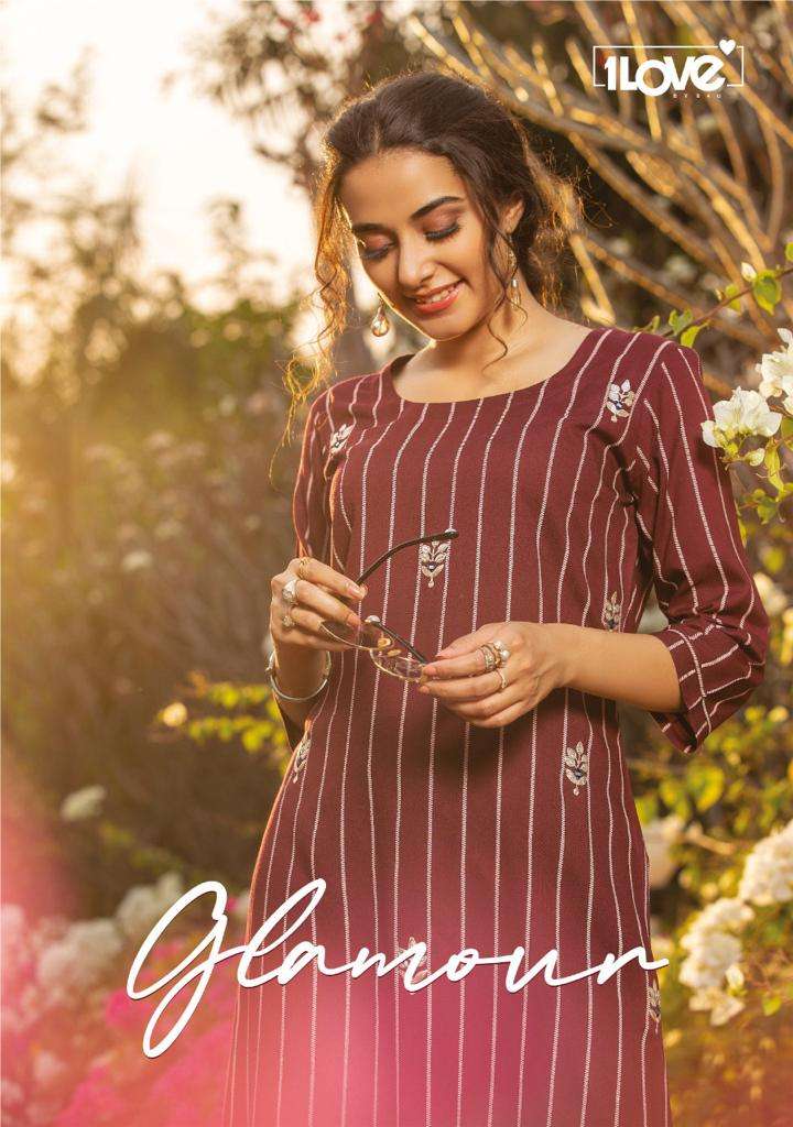 Glamour By 1love Premium Rayon Ladies Wear Simple Kurtis